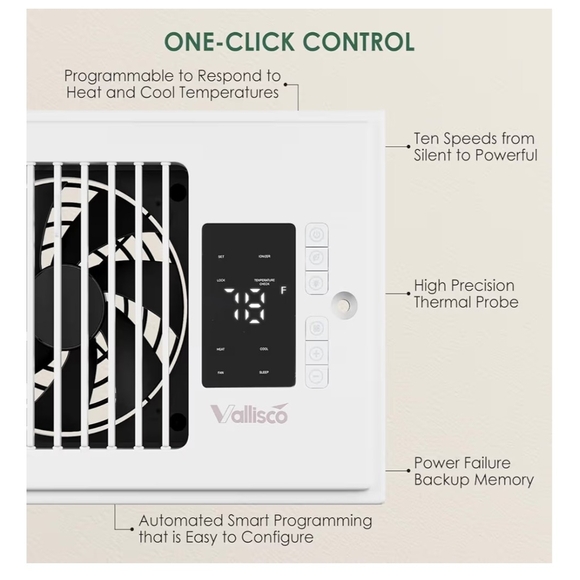Vallisco White Vent Fan with Remote - Picture 4 of 8